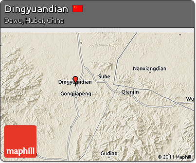 Shaded Relief 3D Map of Dingyuandian
