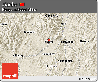 Shaded Relief 3D Map of Jianhe