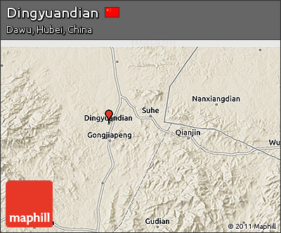 Shaded Relief 3D Map of Dingyuandian