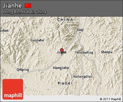 Shaded Relief 3D Map of Jianhe
