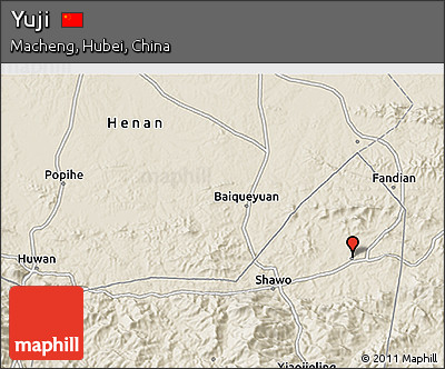 Shaded Relief 3D Map of Yuji