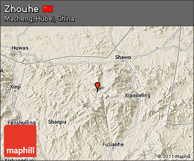 Shaded Relief 3D Map of Zhouhe