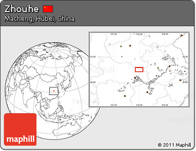 Blank Location Map of Zhouhe
