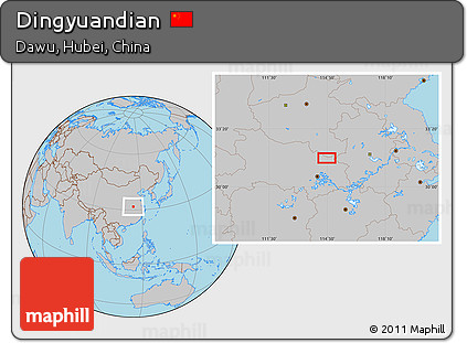 Gray Location Map of Dingyuandian