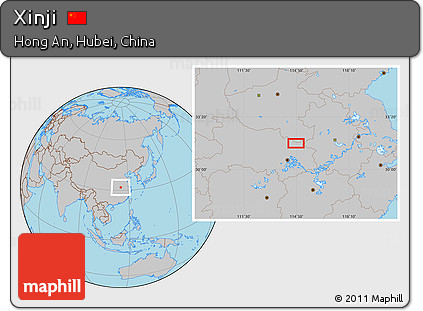 Gray Location Map of Xinji