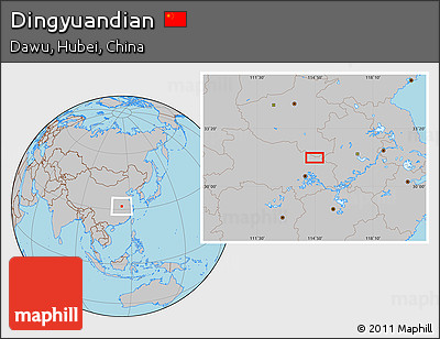 Gray Location Map of Dingyuandian