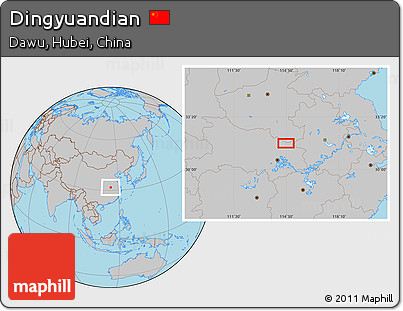 Gray Location Map of Dingyuandian