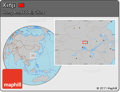 Gray Location Map of Xinji