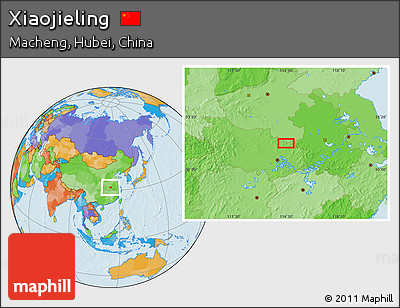 Political Location Map of Xiaojieling