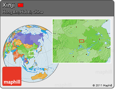 Political Location Map of Xinji