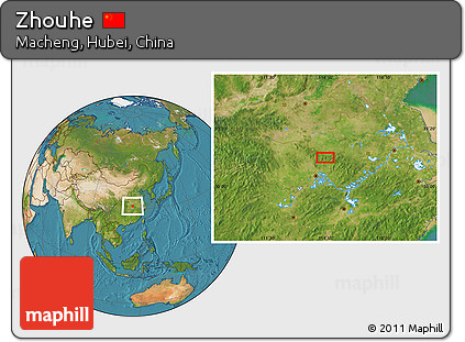 Satellite Location Map of Zhouhe