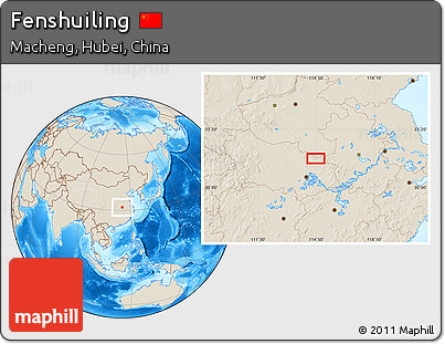 Shaded Relief Location Map of Fenshuiling