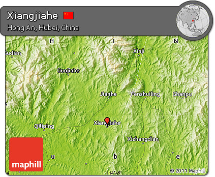Physical Map of Xiangjiahe