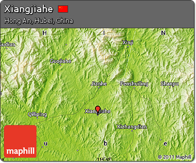 Physical Map of Xiangjiahe