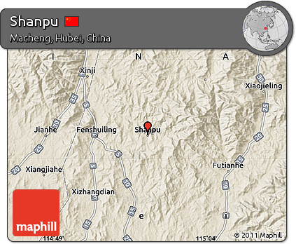 Shaded Relief Map of Shanpu