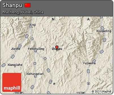 Shaded Relief Map of Shanpu