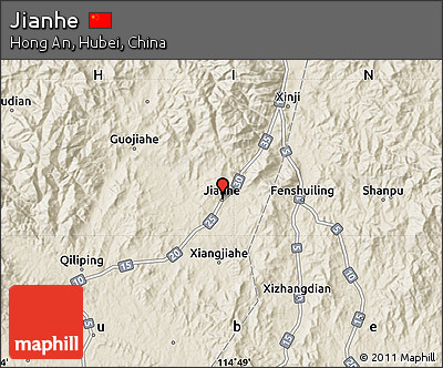 Shaded Relief Map of Jianhe