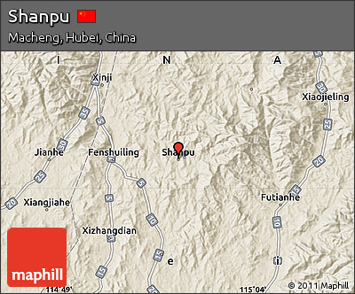 Shaded Relief Map of Shanpu