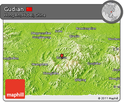 Physical Panoramic Map of Gudian