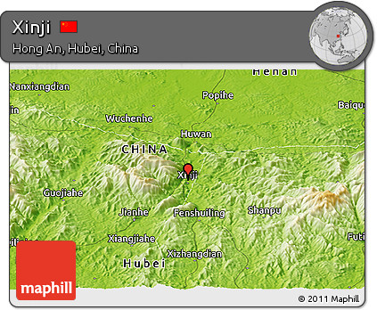 Physical Panoramic Map of Xinji