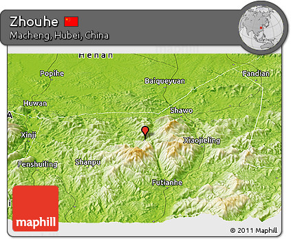 Physical Panoramic Map of Zhouhe