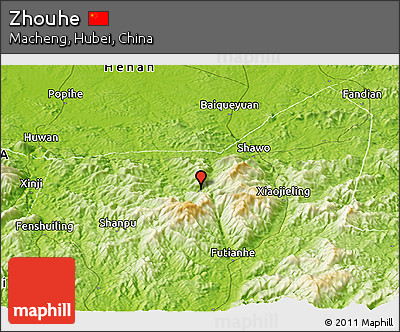Physical Panoramic Map of Zhouhe