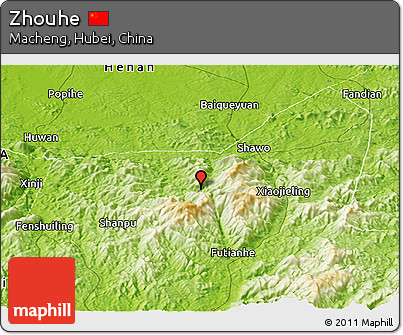 Physical Panoramic Map of Zhouhe