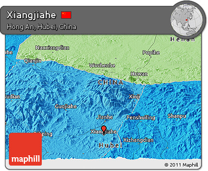 Political Panoramic Map of Xiangjiahe