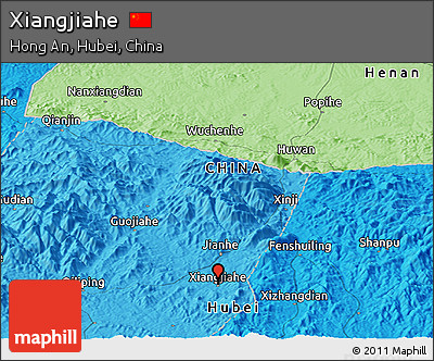Political Panoramic Map of Xiangjiahe