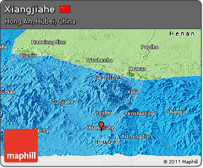 Political Panoramic Map of Xiangjiahe