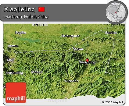 Satellite Panoramic Map of Xiaojieling