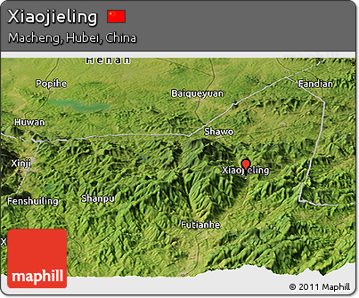 Satellite Panoramic Map of Xiaojieling
