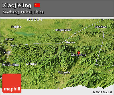 Satellite Panoramic Map of Xiaojieling