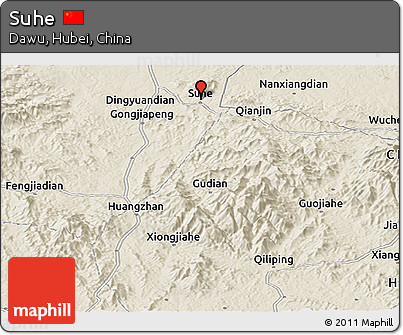 Shaded Relief Panoramic Map of Suhe