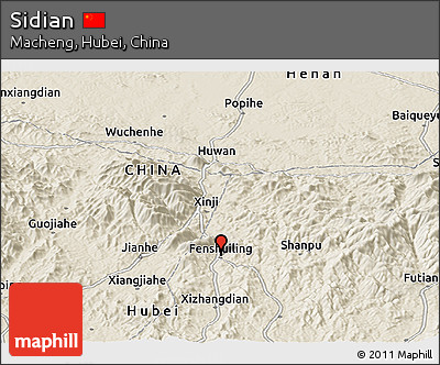 Shaded Relief Panoramic Map of Sidian