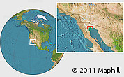 Satellite Location Map of El Golfo de Santa Clara
