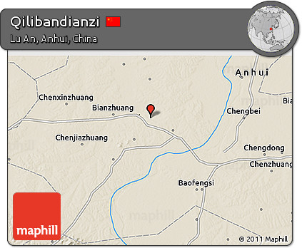 Shaded Relief 3D Map of Qilibandianzi