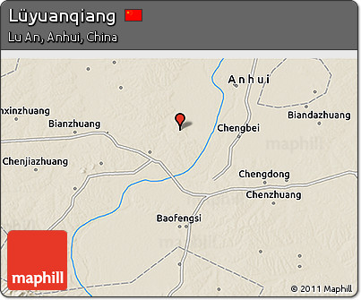 Shaded Relief 3D Map of Lüyuanqiang