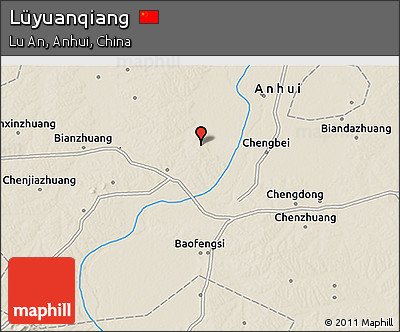 Shaded Relief 3D Map of Lüyuanqiang