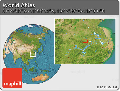 Satellite Location Map of the Area around 31° 39' 38" N, 116° 31' 30" E