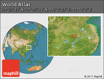 Satellite Location Map of the Area around 31° 39' 38" N, 116° 31' 30" E