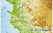 Physical Map of the area around 31° 39' 38" N, 116° 22' 30" W