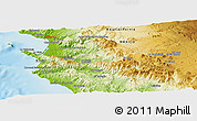 Physical Panoramic Map of the area around 31° 39' 38" N, 116° 22' 30" W