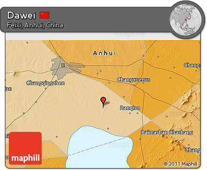 Political 3D Map of Dawei