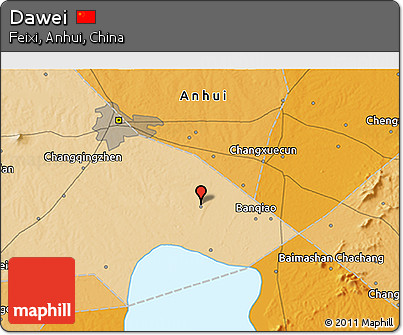 Political 3D Map of Dawei