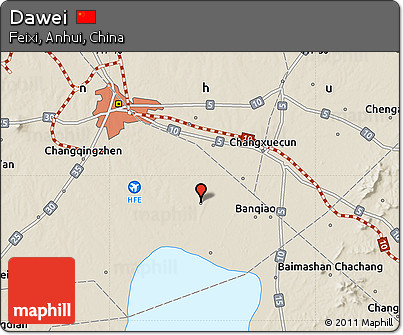 Shaded Relief Map of Dawei