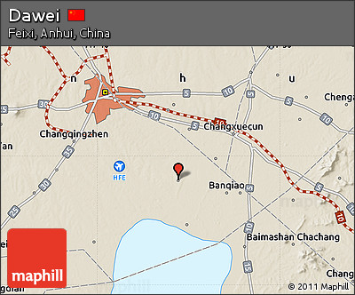 Shaded Relief Map of Dawei
