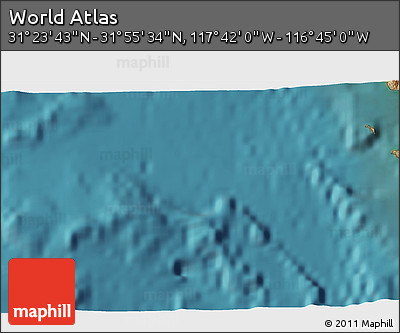 Satellite 3D Map of the Area around 31° 39' 38" N, 117° 13' 29" W