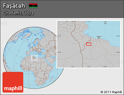 Gray Location Map of Faşātah
