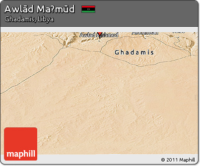 Satellite Panoramic Map of Awlād Maḩmūd